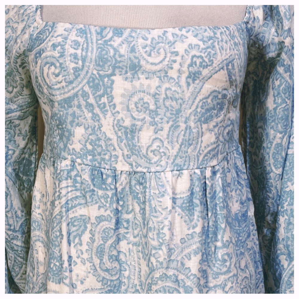 NWT! FAITHFULL THE BRAND Alison Midi Dress in Faye Paisley Print Powder … - Picture 5 of 8